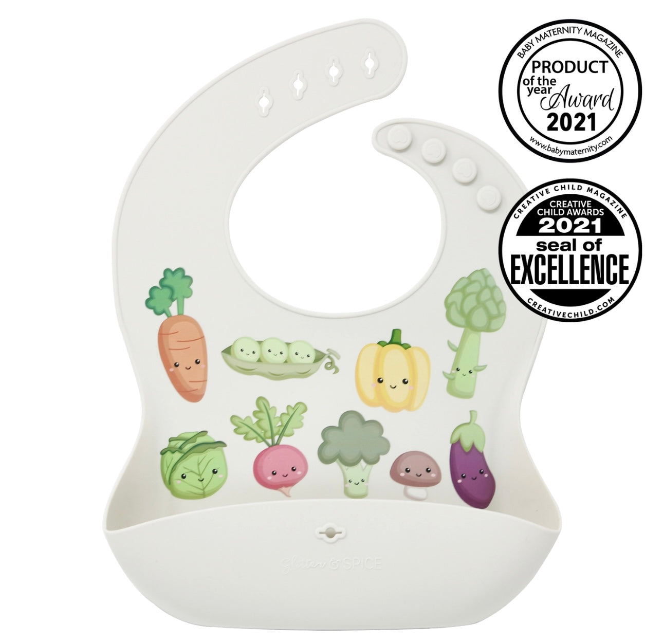 Kawaii Veggies Silicone Food Bib