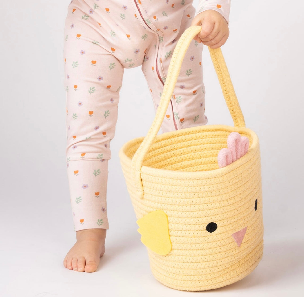 Yellow Chick Rope Basket
