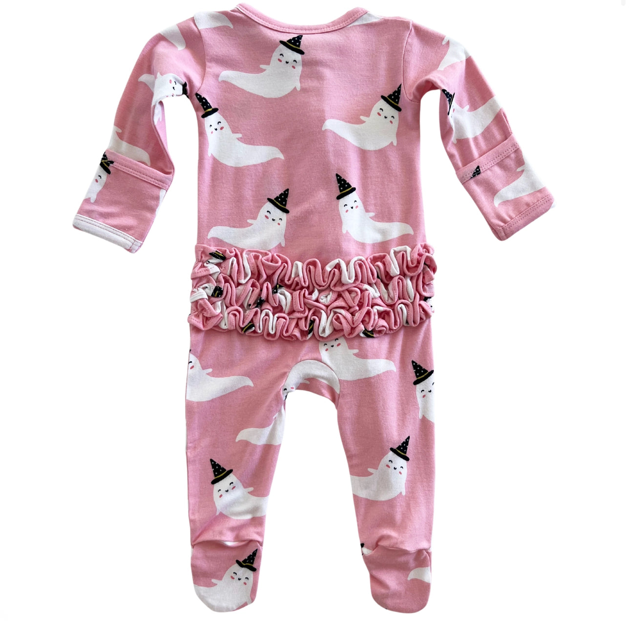 Pink Ghost Zip Footie