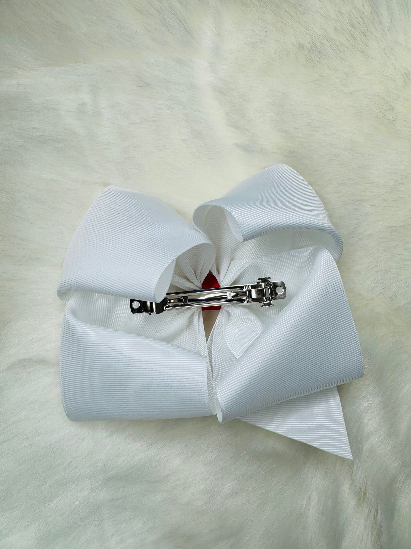 Strawberry Embroidered Hair Bow/French Barrette 6 inch