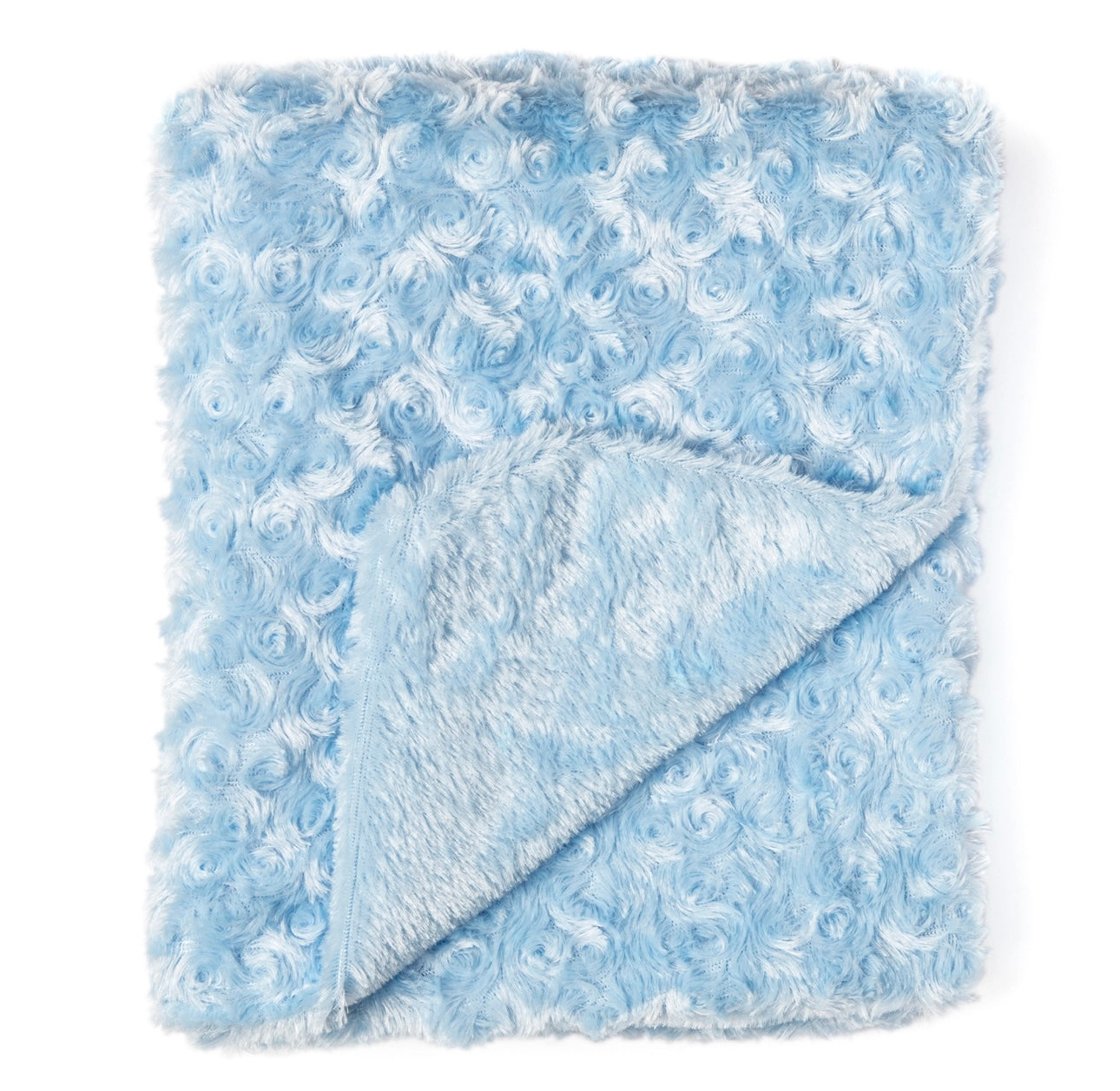 Curly Plush Stroller Blanket - Blue