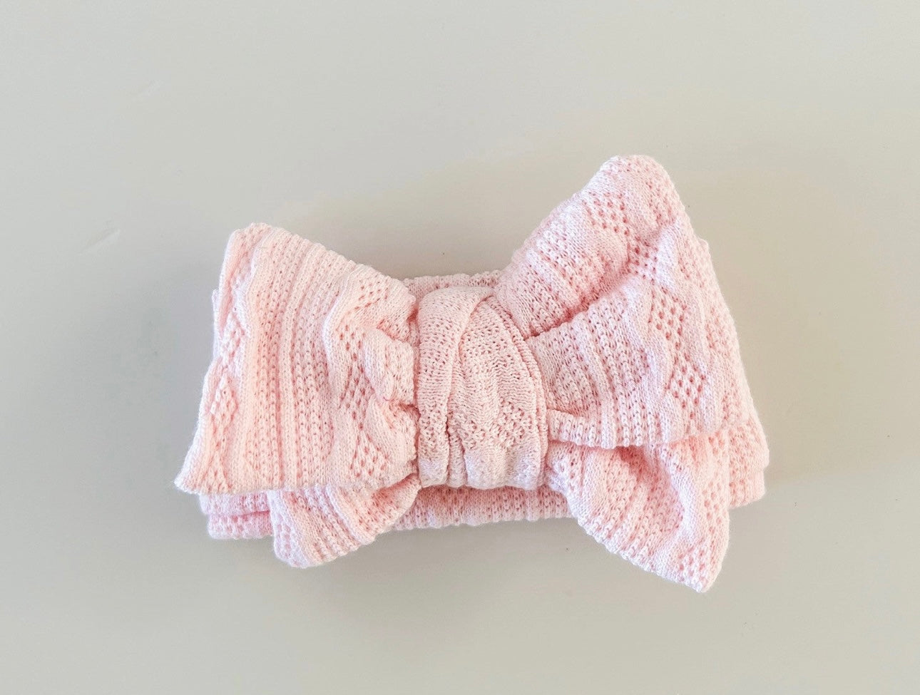 Baby Pink Knit Oversized Bow