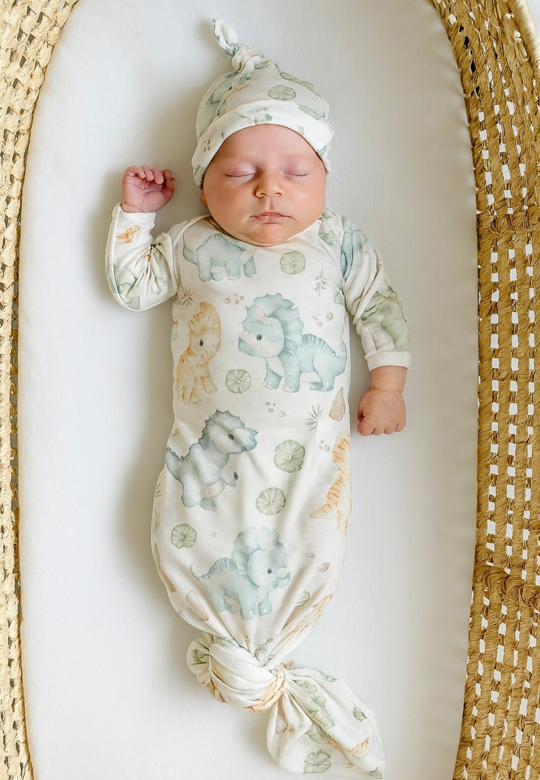 Dinosaur Bamboo Knotted Gown & Hat