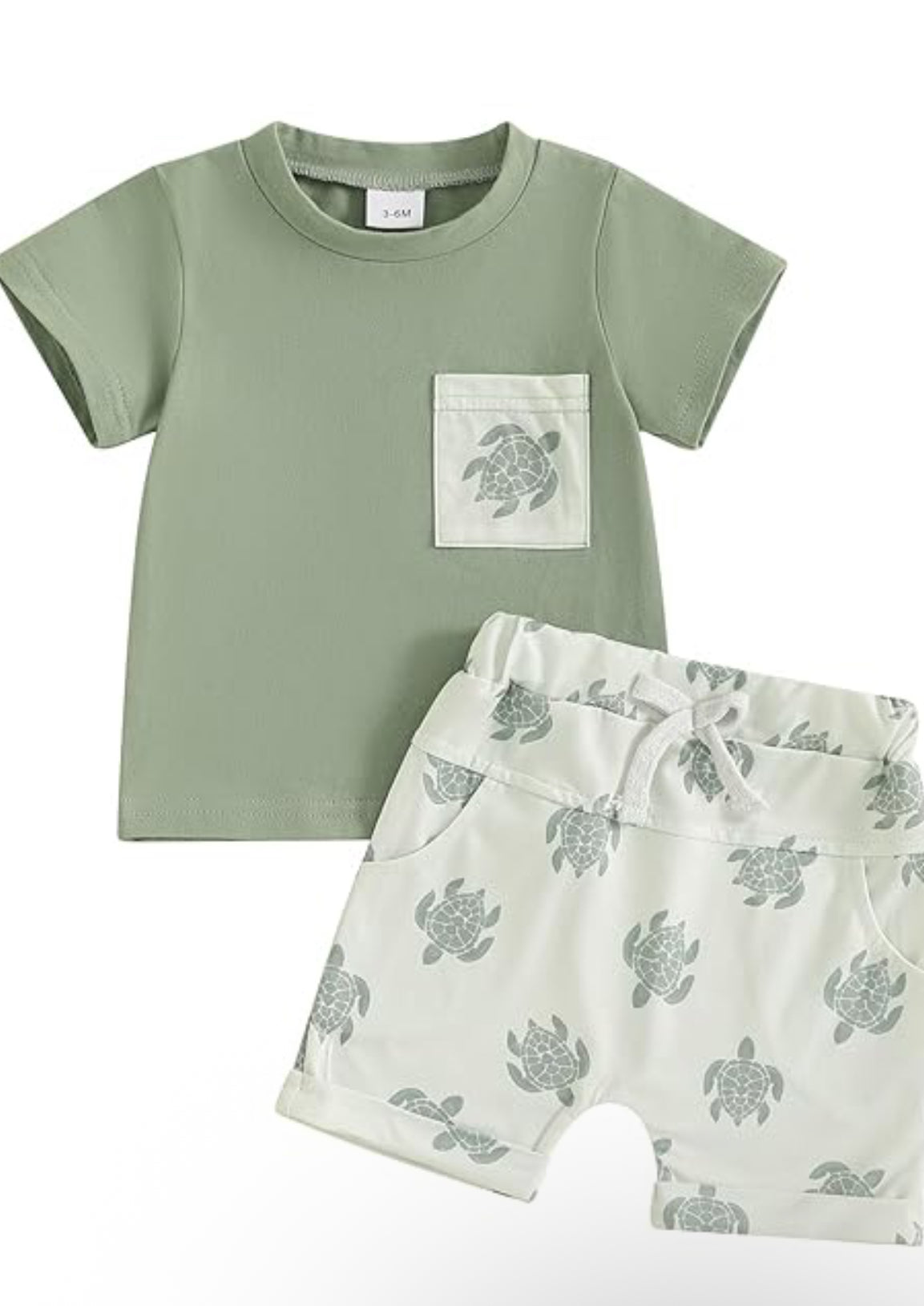 Sea Turtle Pocket Tee Short Set
