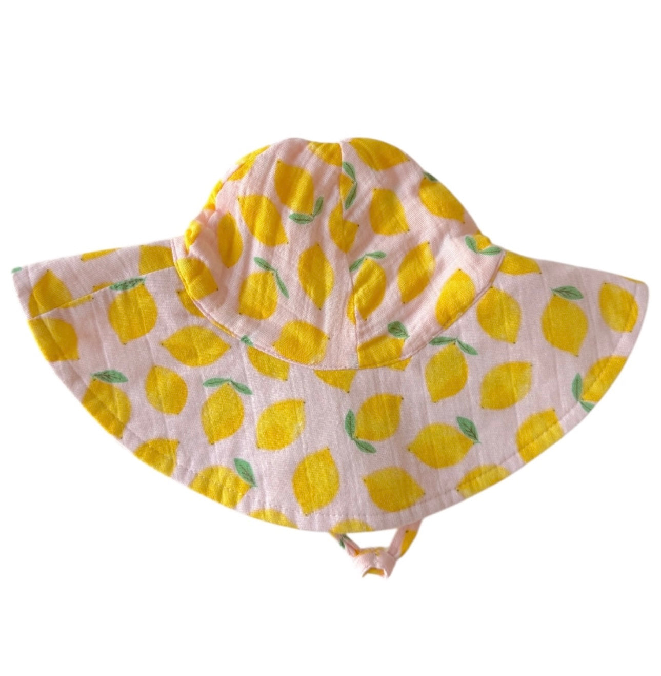 Lemon Sorbet Muslin Wide Brim Sunhat