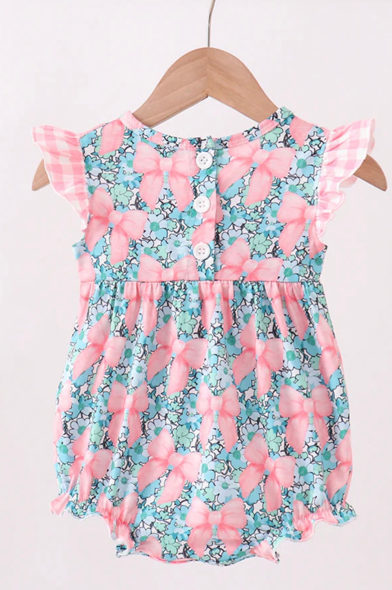 Pink Floral Mommy’s Girl Embroidered Ruffle Bubble