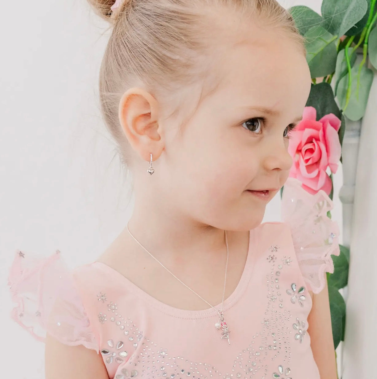 Ballerina Cluster Necklace | 14 inch chain / sterling silver