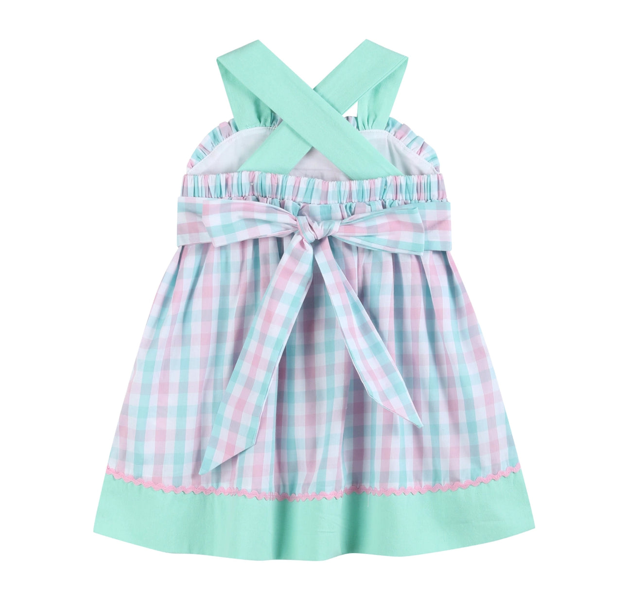 Pink & Aqua Seashell Smocked Sundress