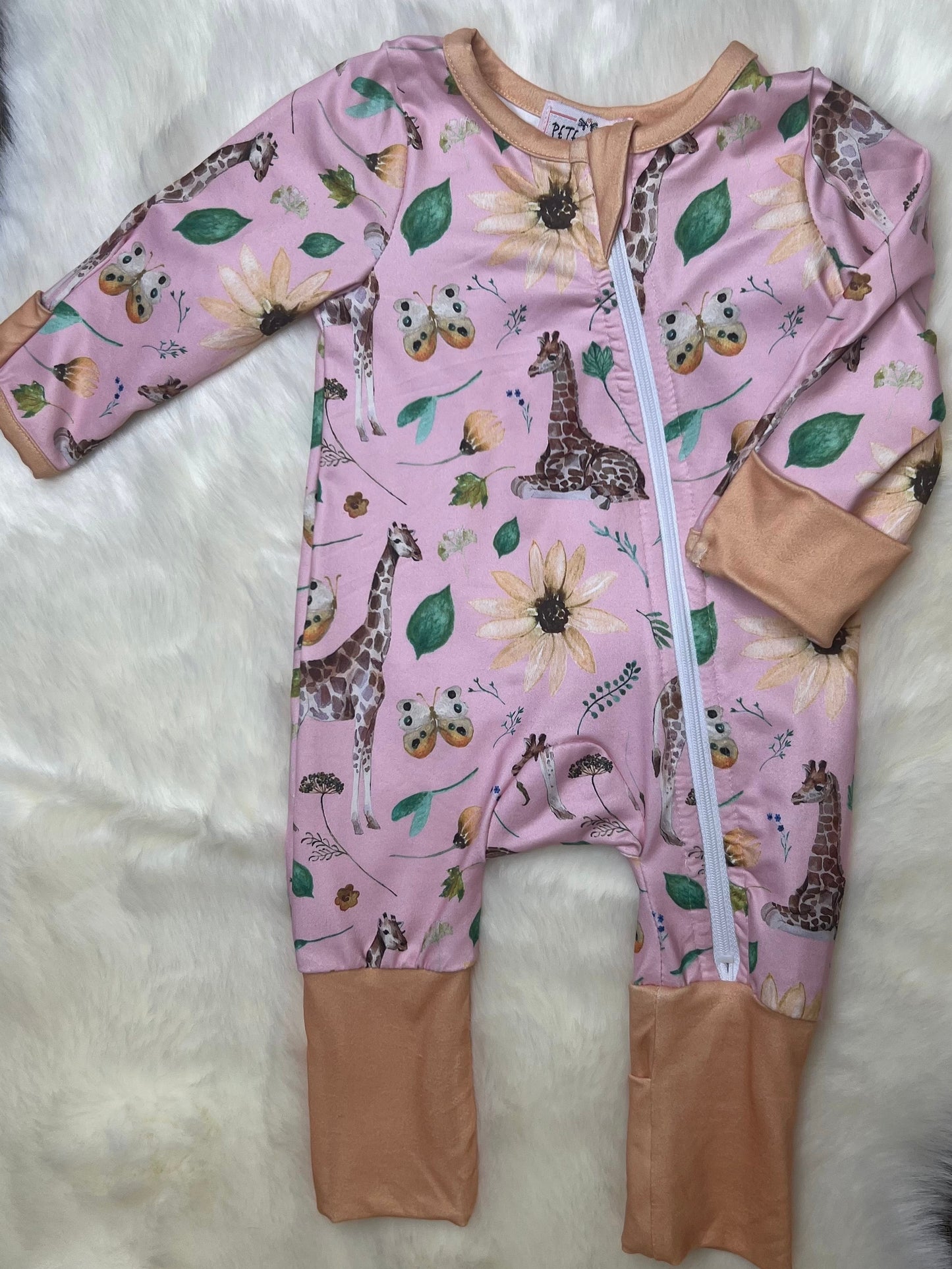 Giraffe Zip-Up Onesie