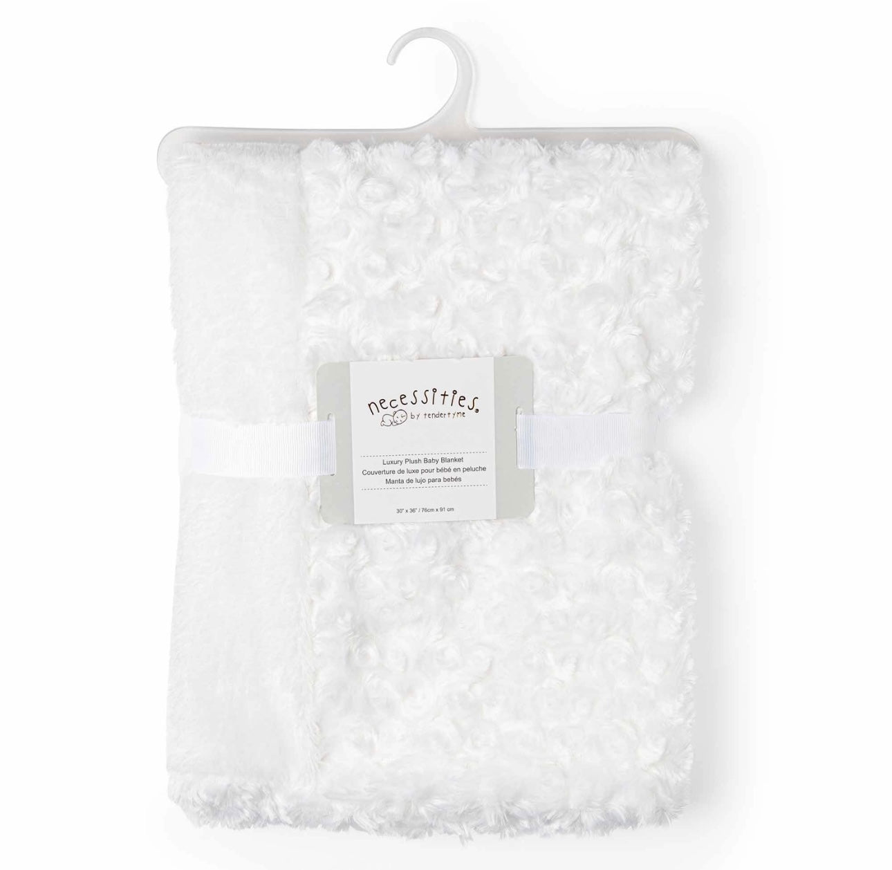 Curly Plush Stroller Blanket - White