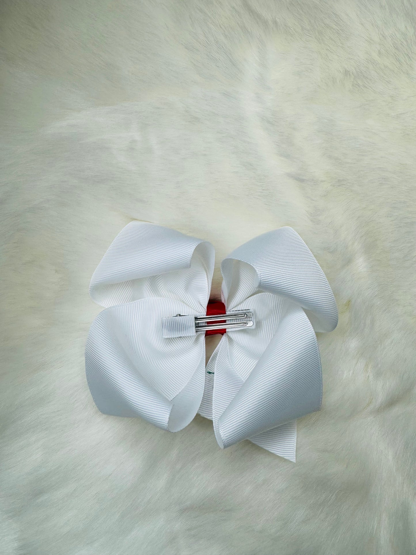 Strawberry Embroidered Hair Bow/Alligator Clip 5 inch