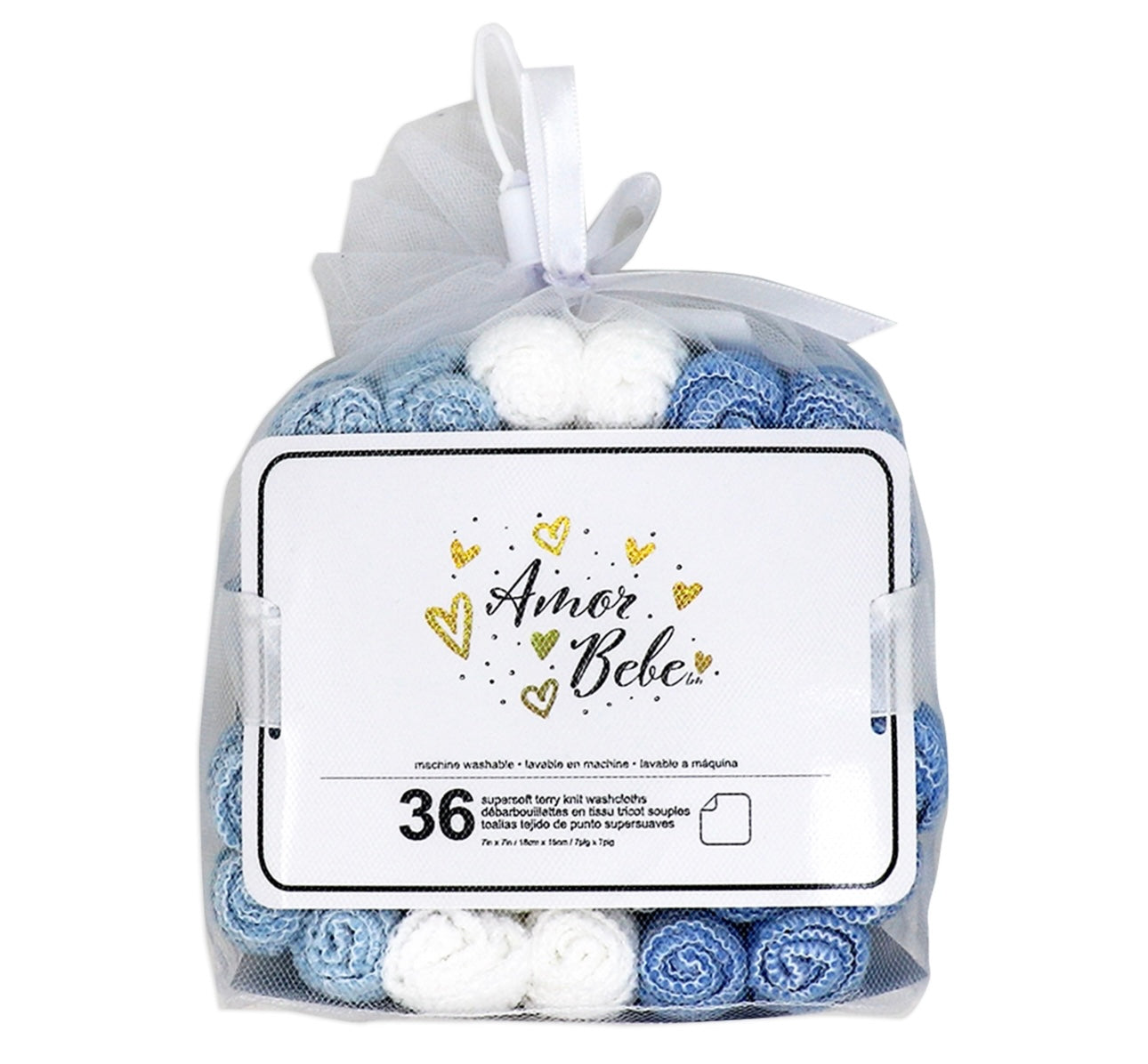36 Pack Washcloth - Blue