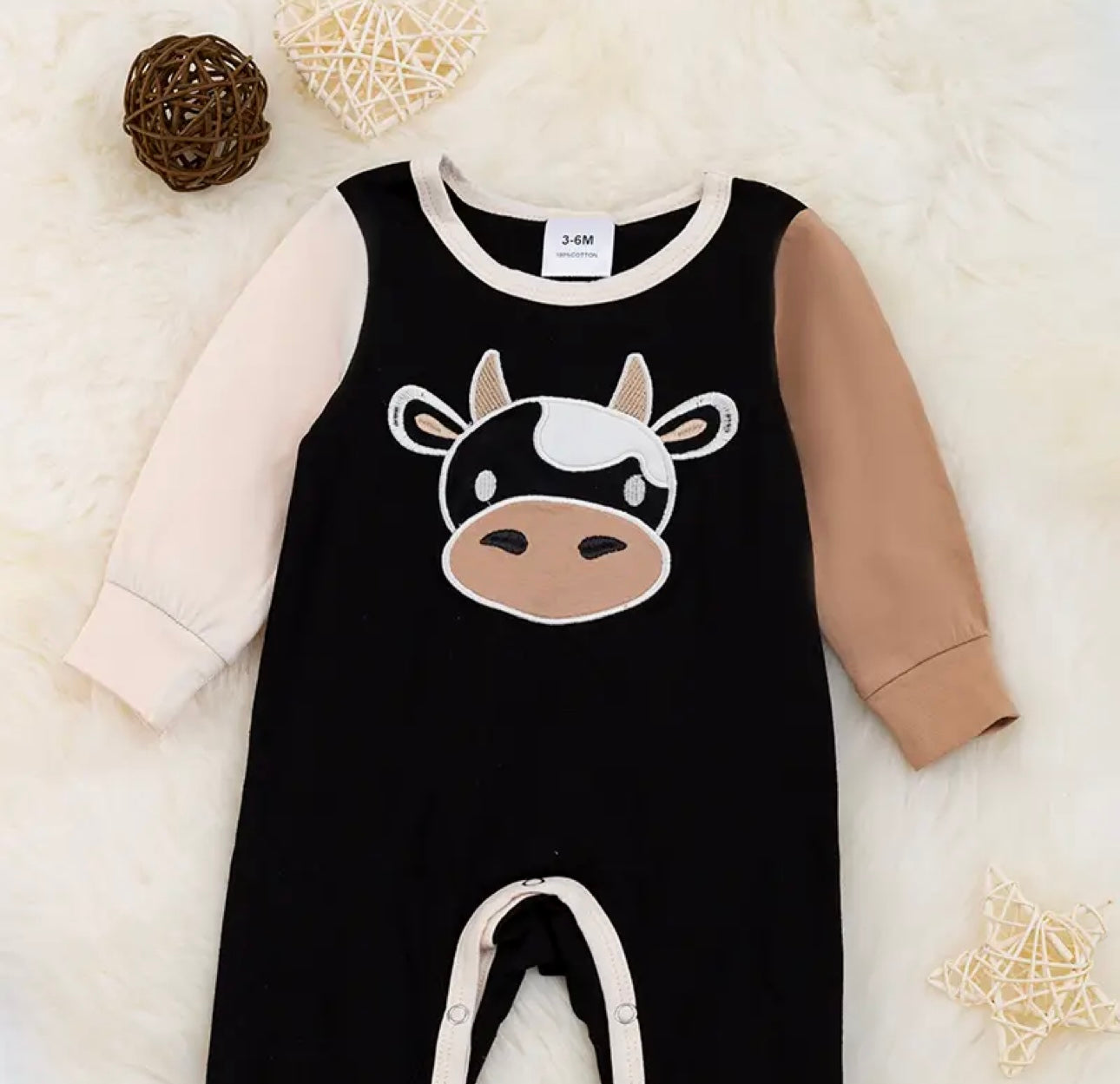 Cow Embroidery Onesie