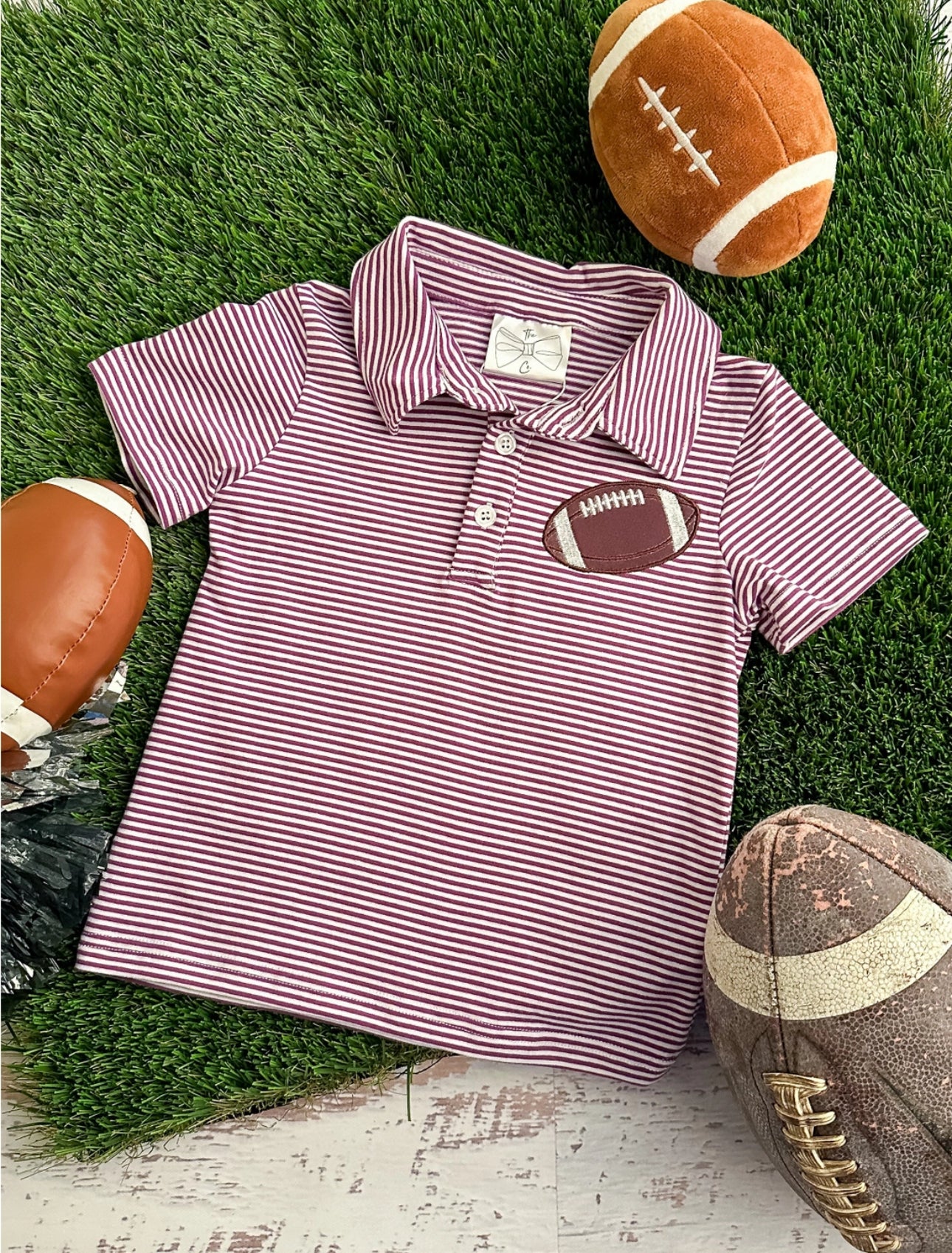 Purple Striped Football Boys Shirt