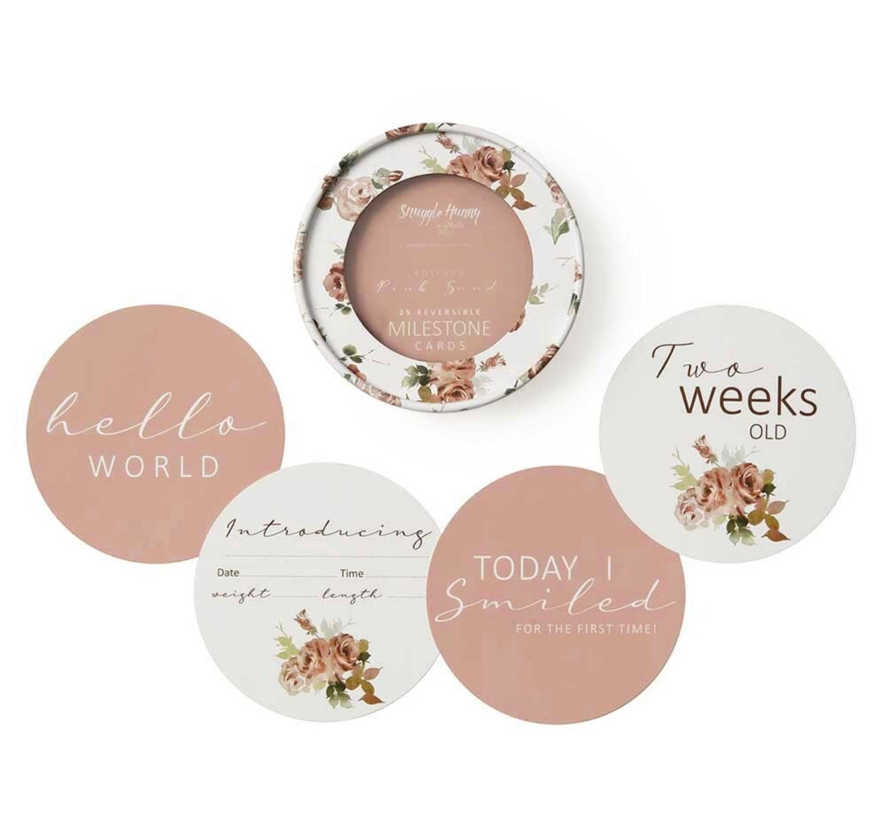 Rosebud & Pink Sand Reversible Milestone Card