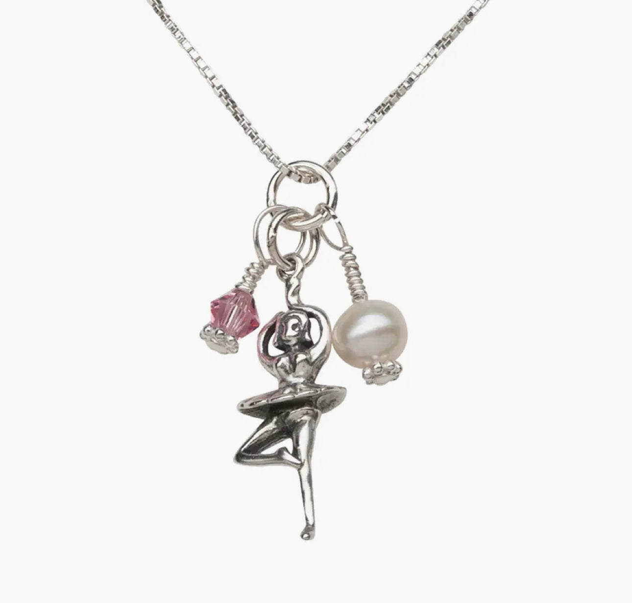 Ballerina Cluster Necklace | 14 inch chain / sterling silver