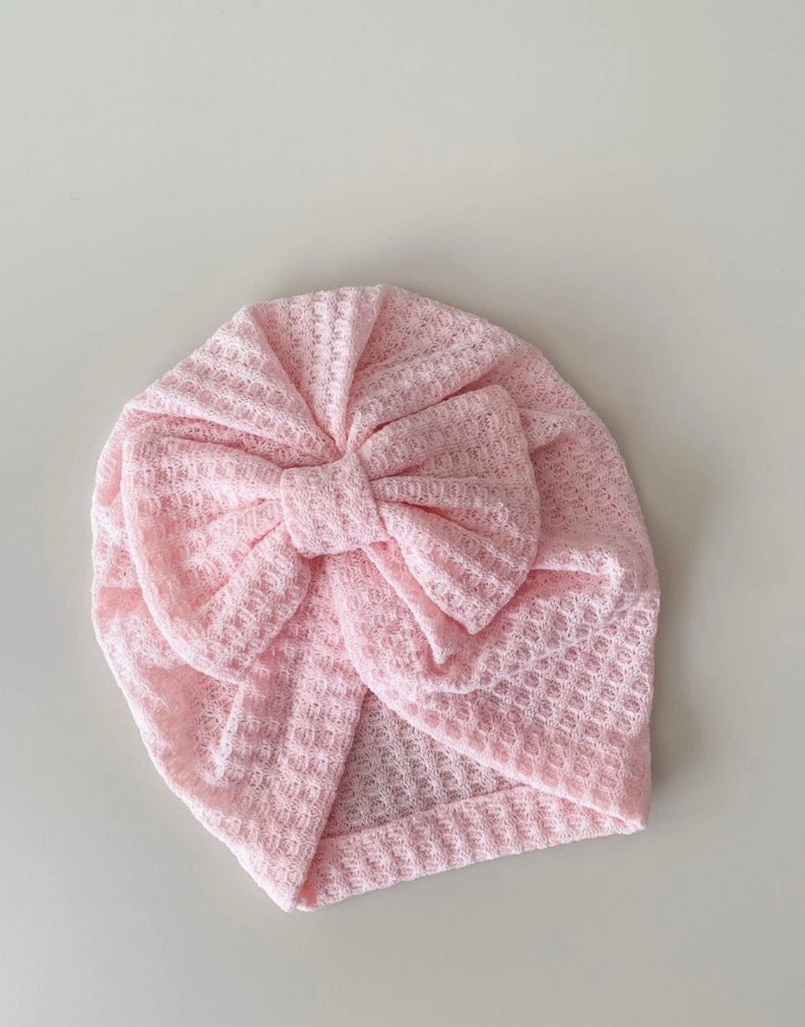 Waffle Bow Turban - Pink
