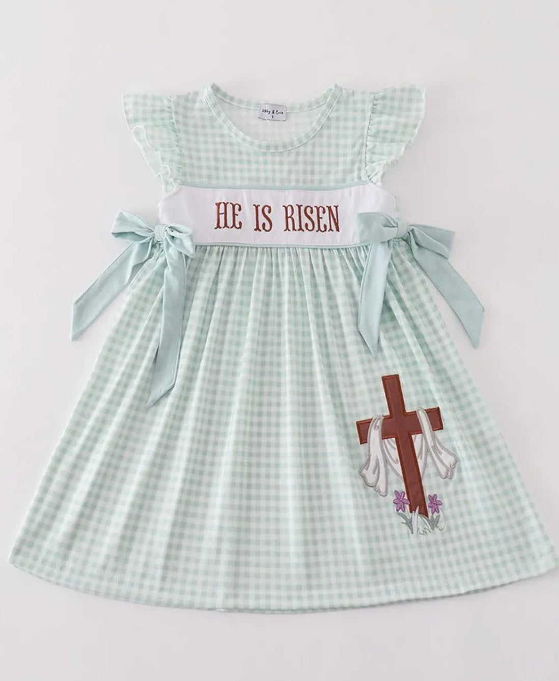 Easter He Is Risen Embroidered Girl Dress