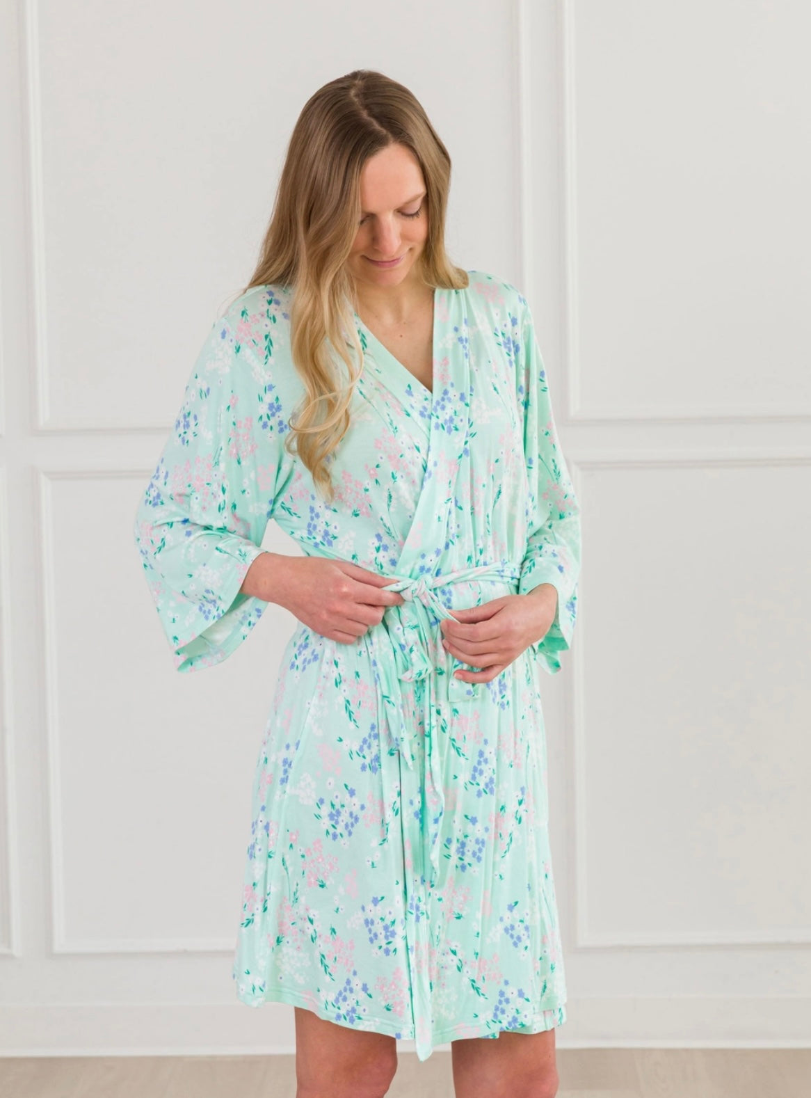 Women’s Mint Meadow Bamboo Maternity Robe