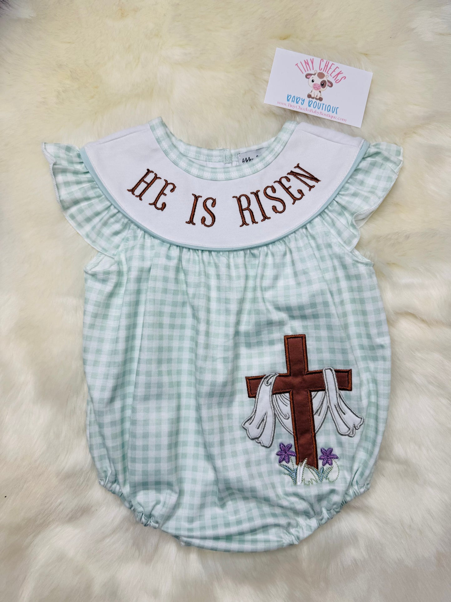Easter He is Risen Embroidered Bubble