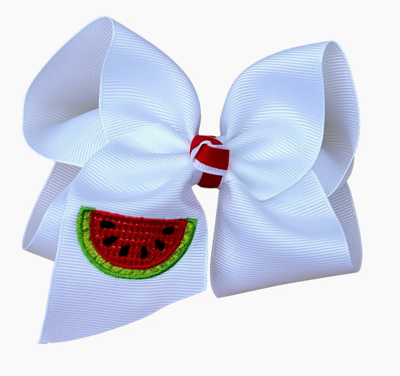 Watermelon Embroidered Bow 5”/alligator clip