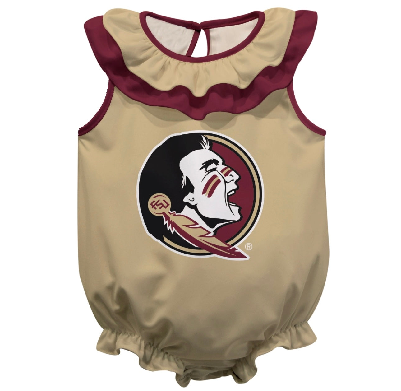 FSU Gold Sleeveless Ruffle Onesie