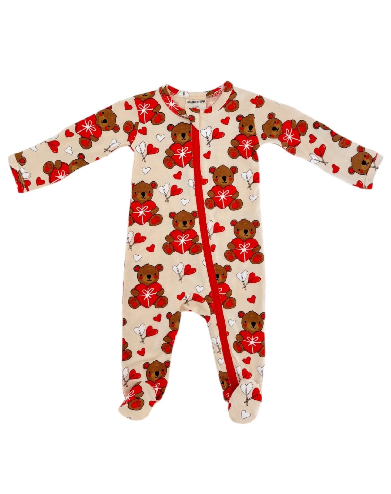 Valentine Tan Bear Bamboo Zip-Up