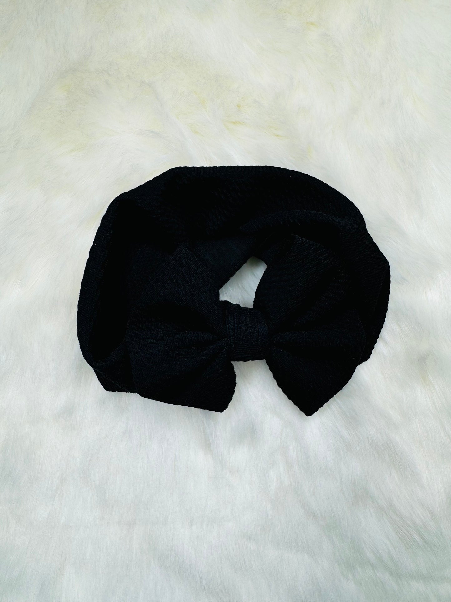 Solid Baby Head Wrap Bow | Black