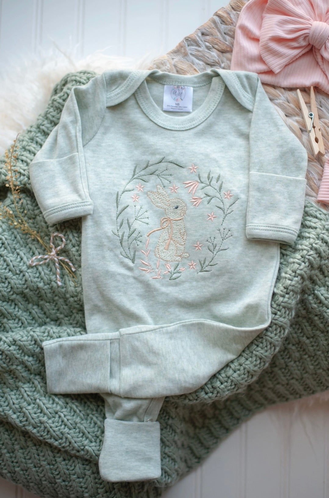 Girl Easter Green Romper