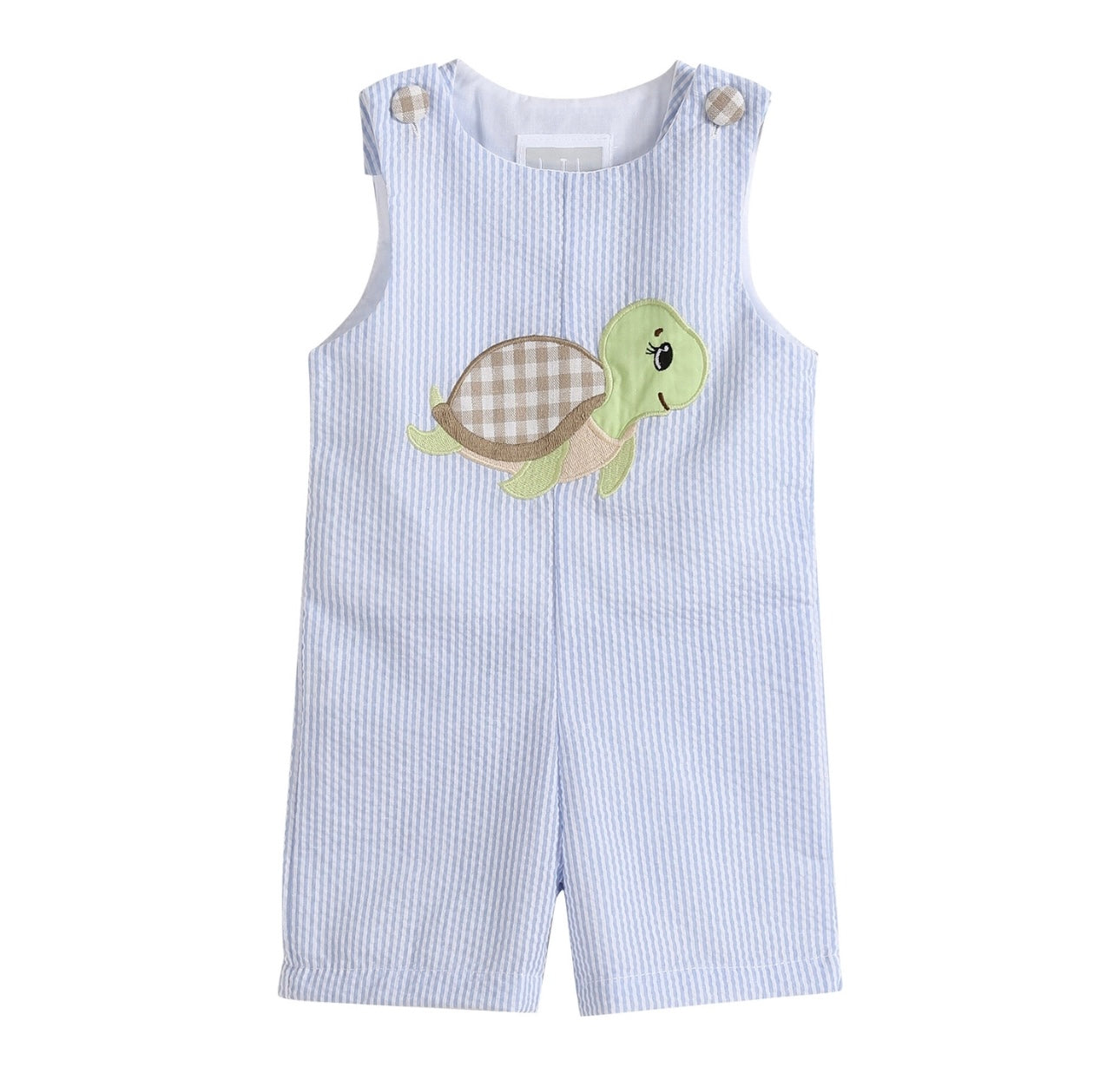 Lil Cactus Light Blue Stripe Turtle Appliqué’