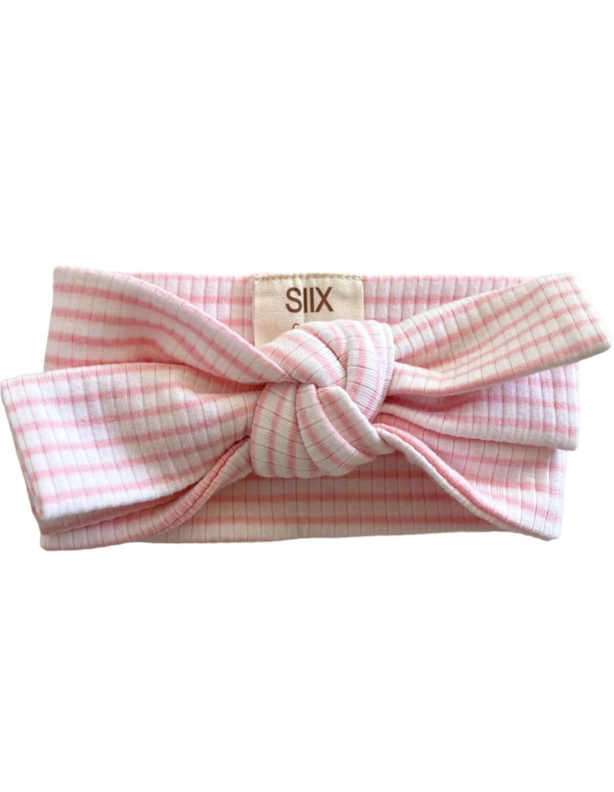 Pink Stripe Organic Ribbed Bow