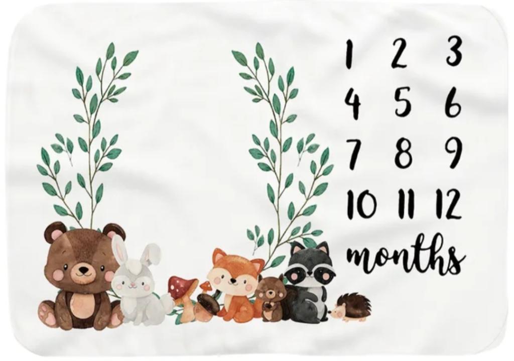 Forest Animal Milestone Blanket