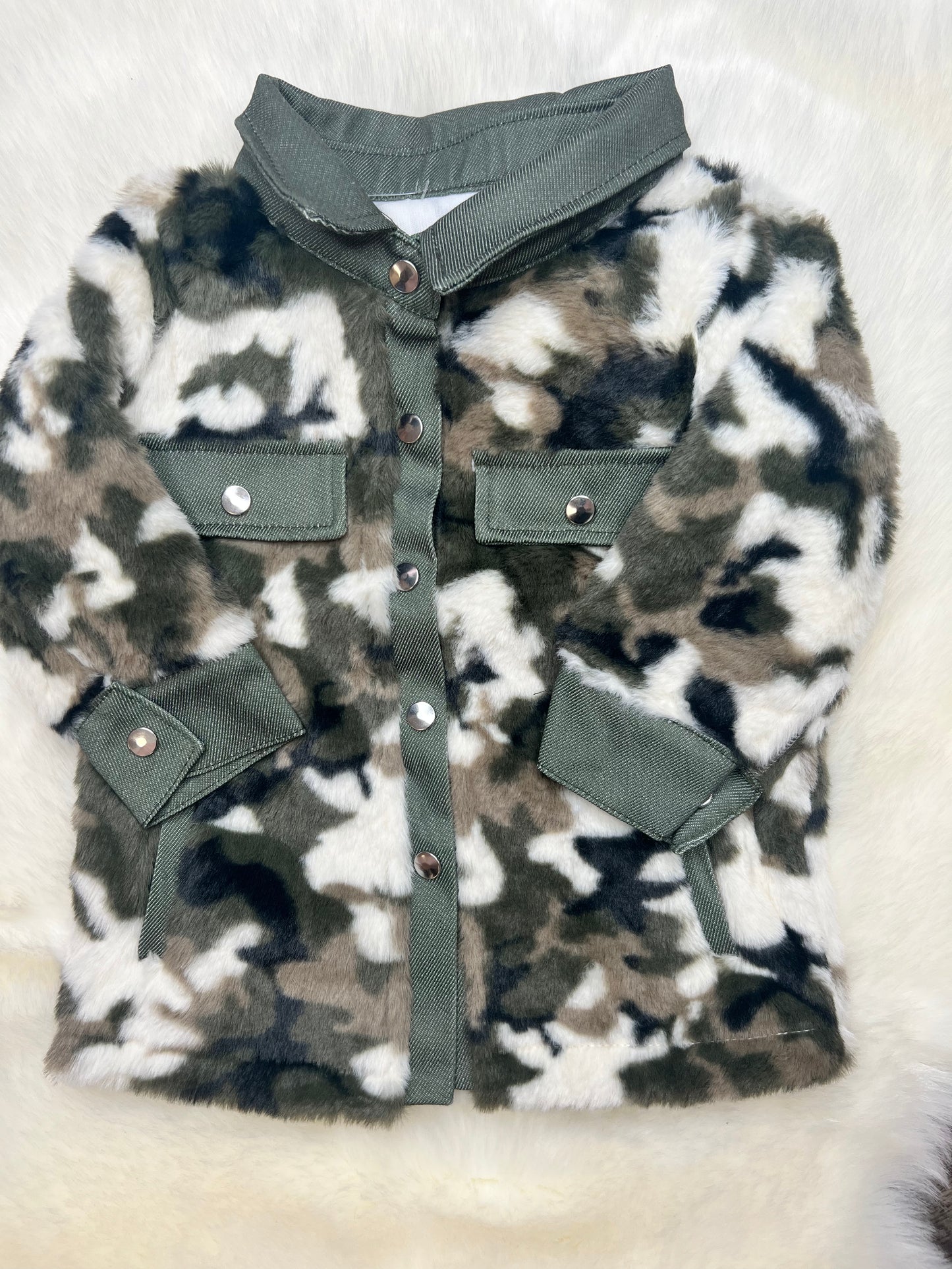 Camo Faux Fur Jacket