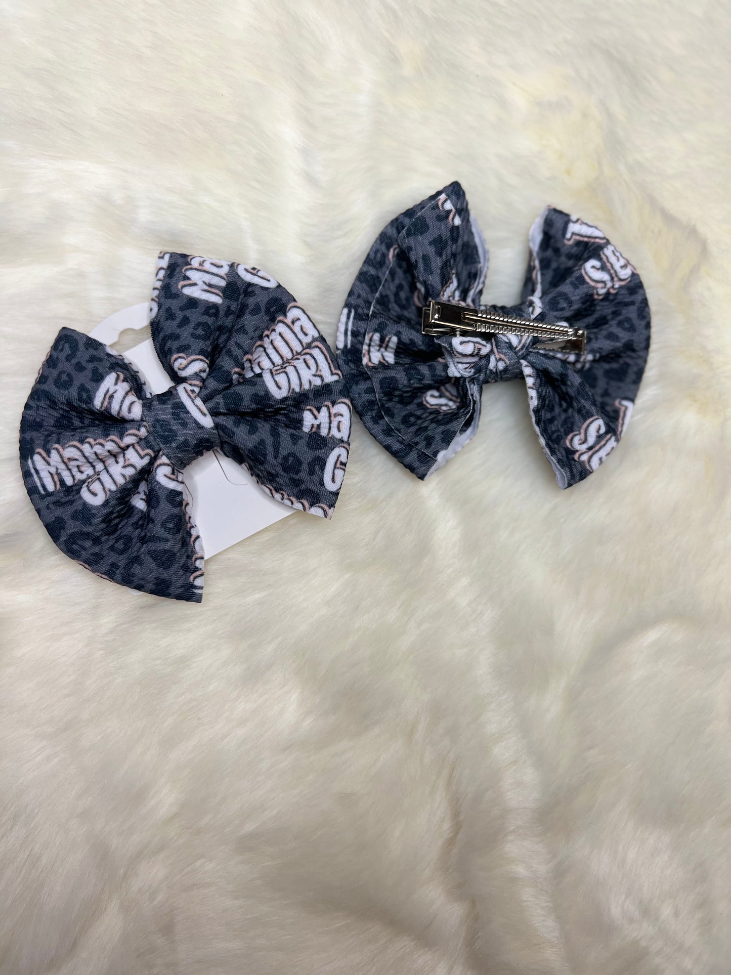 “Mama’s Girl” Bow Hair Clips