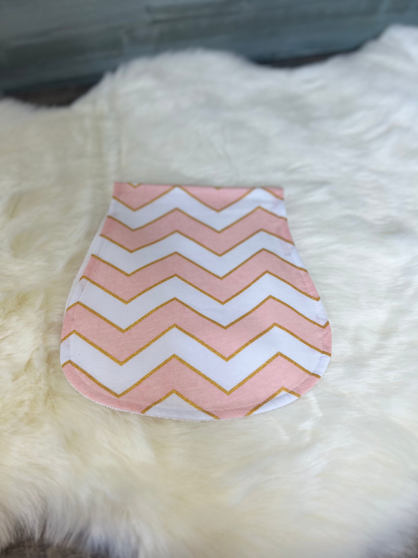 Pink ZigZag Burp Cloth