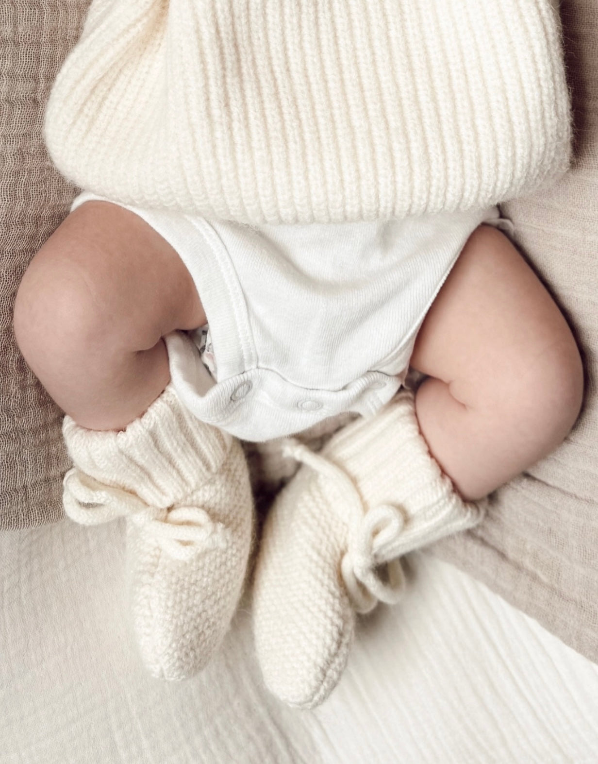 Ivory Knit Booties