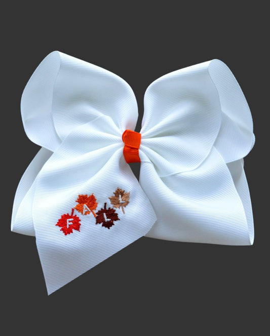 Fall Leaves Embroidered 5 Inch Nylon Headband