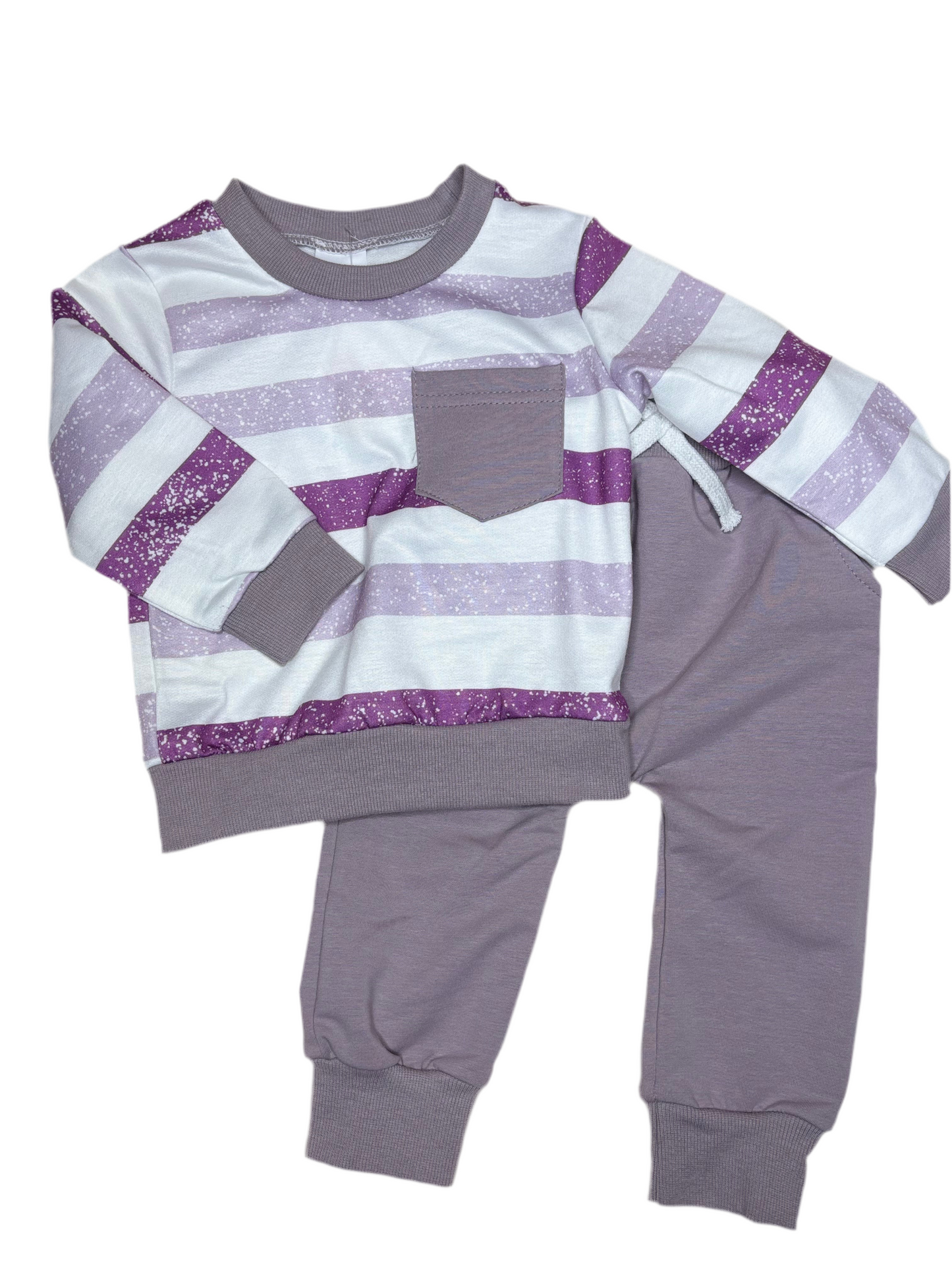 Purple Sweatshirt & Pants Set