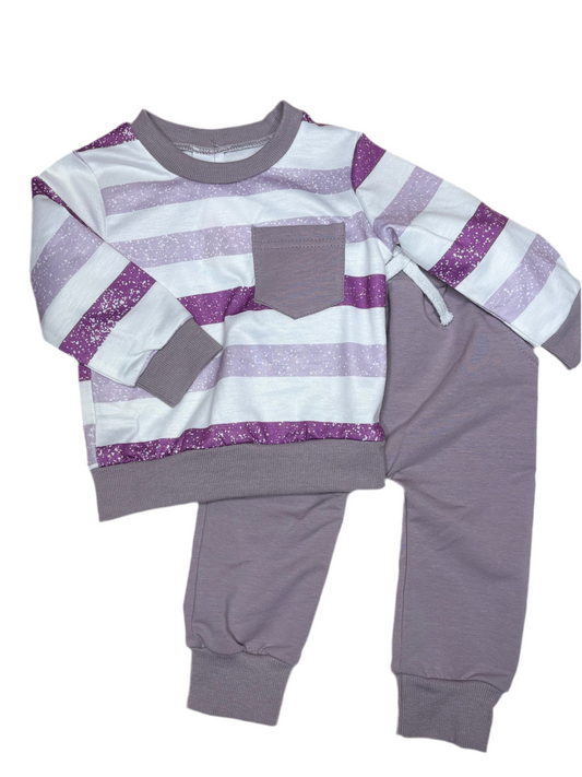 Purple Sweatshirt & Pants Set