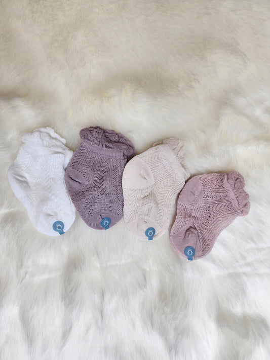 Nemo Baby Socks 4pc. | Dusty Rose, Lavender, Cream, & White