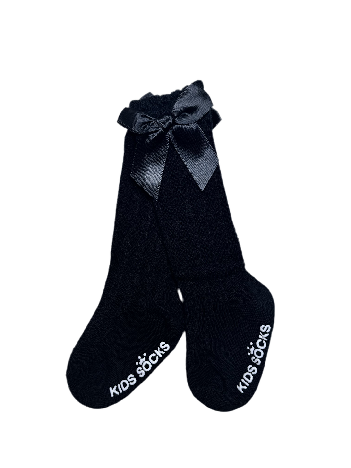 Bow Ribbed Socks | Black