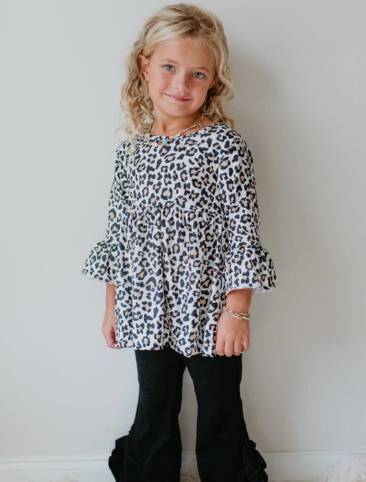 Leopard Print Ruffle Blouse
