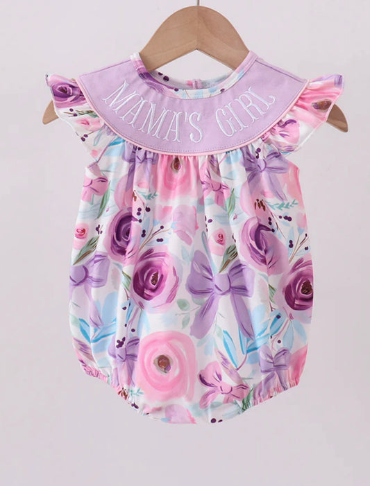 Purple Mama's Girl Floral Bubble