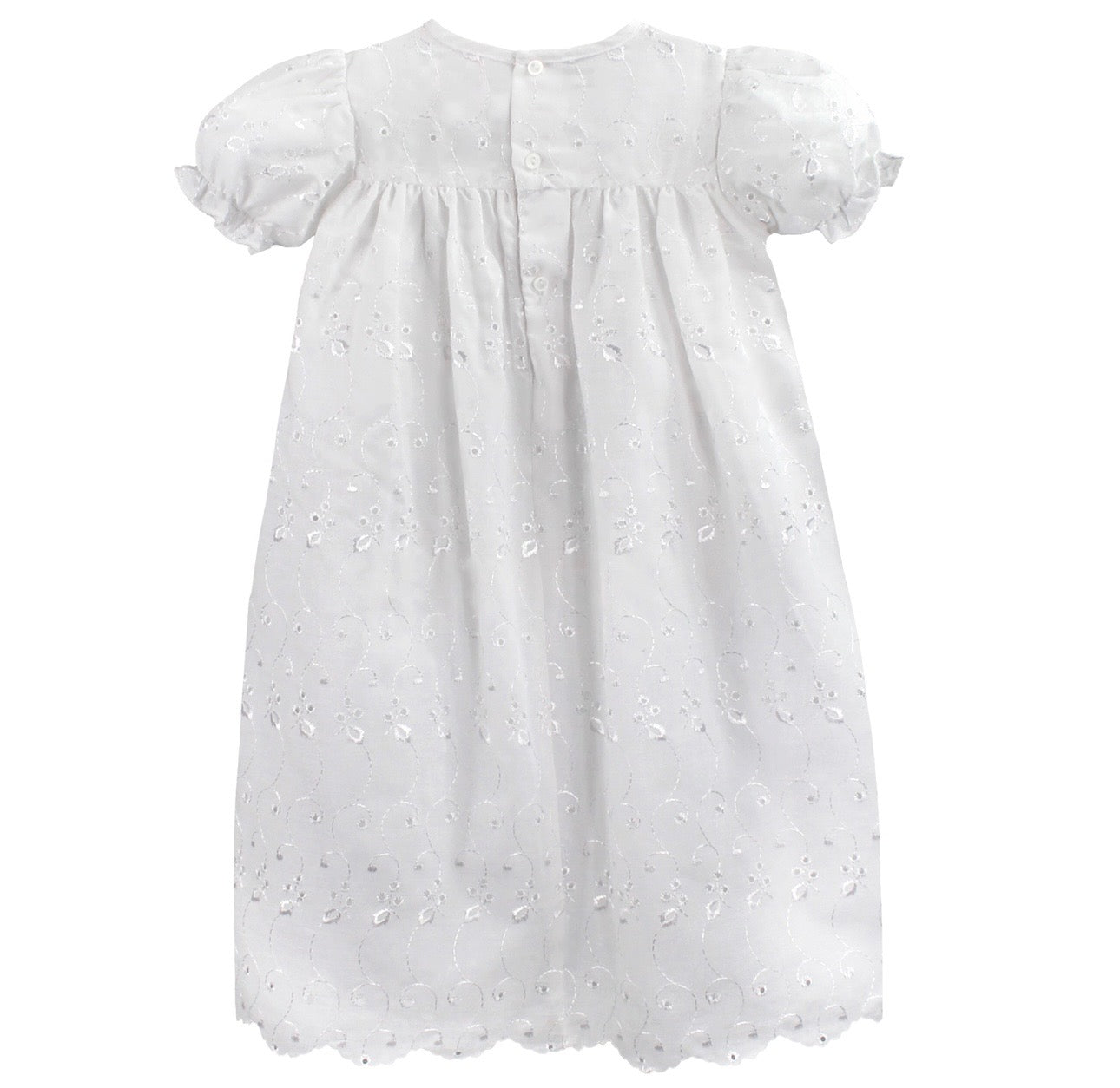 Eyelet Lace Christening Gown w/ Bonnet