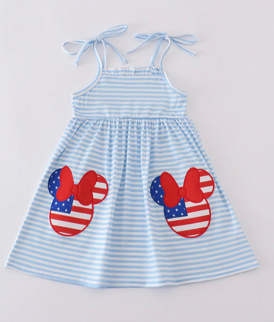 Blue Character Appliqué Dress