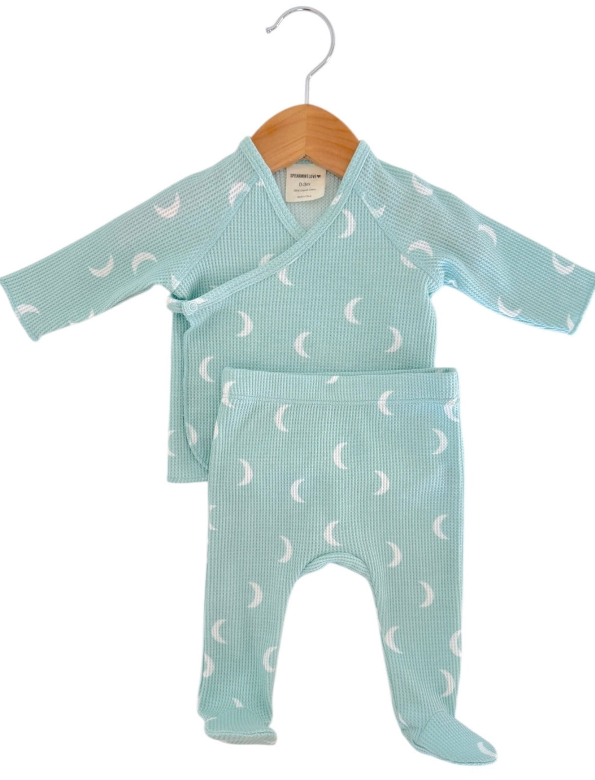 Blue Moon Organic Waffle Kimono & Pant Set