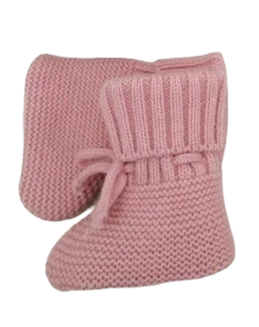 Dusty Pink Knit Booties