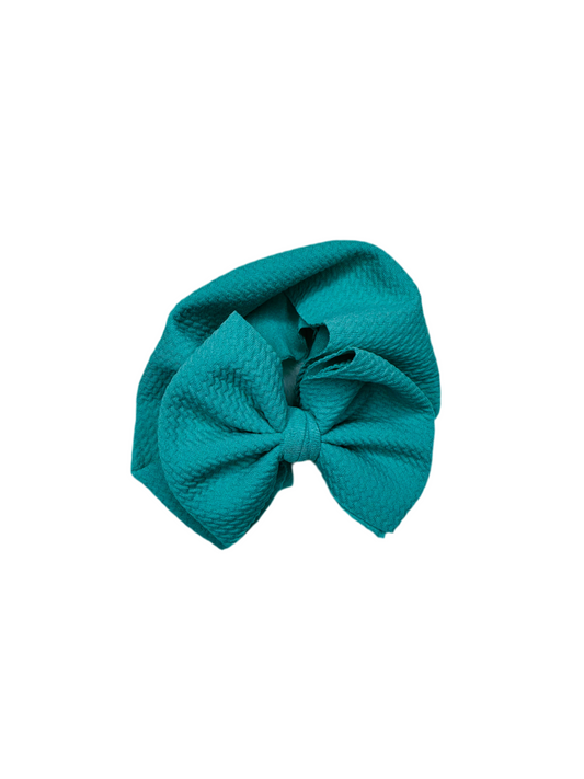 Solid Baby Head Wrap Bow | Teal