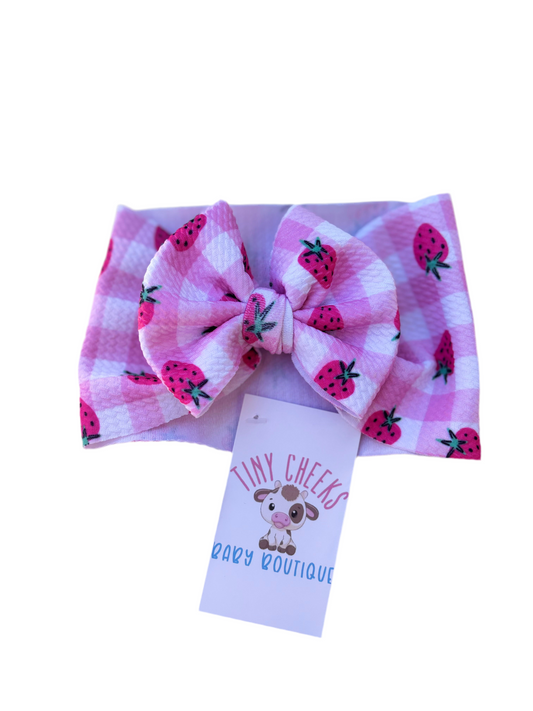 Strawberry Headwrap Bow