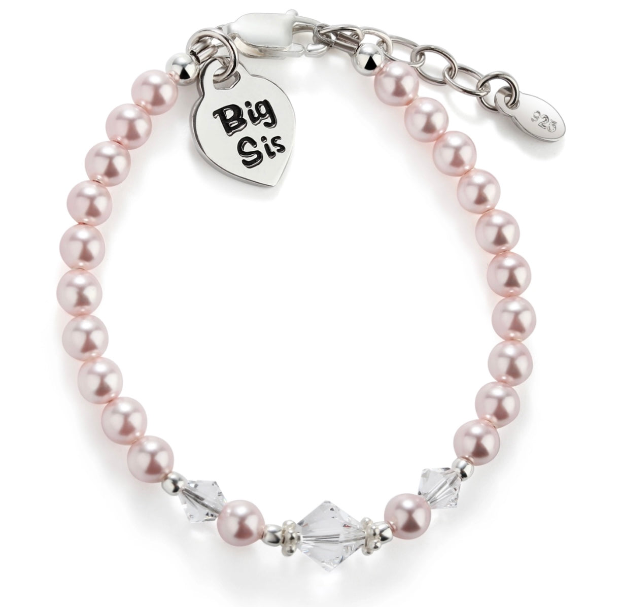 Big Sis (Pink) Sterling Silver Bracelet